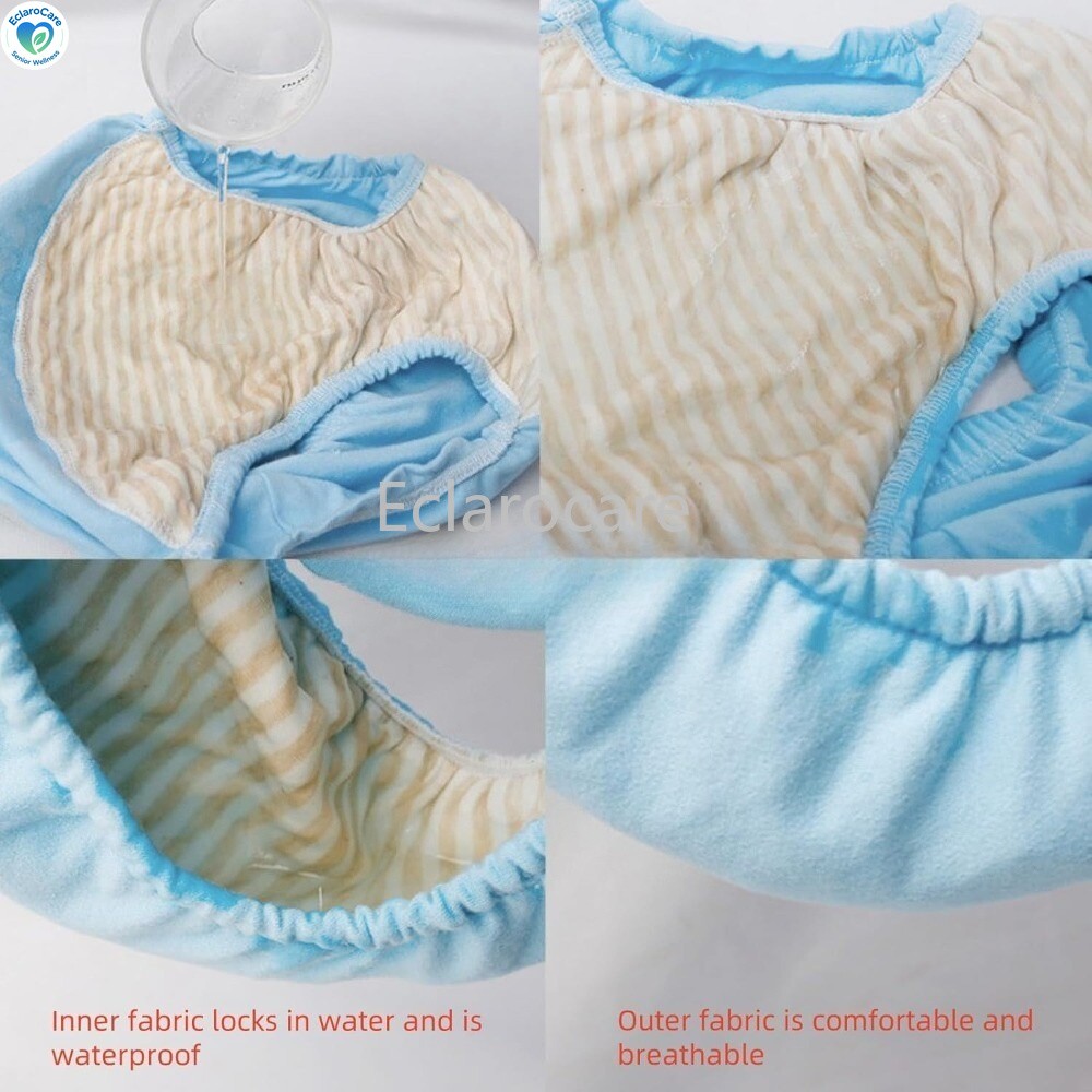 Adult Incontinence Cloth Diaper Pants Reusable Large waterproof urine Leak-Proof