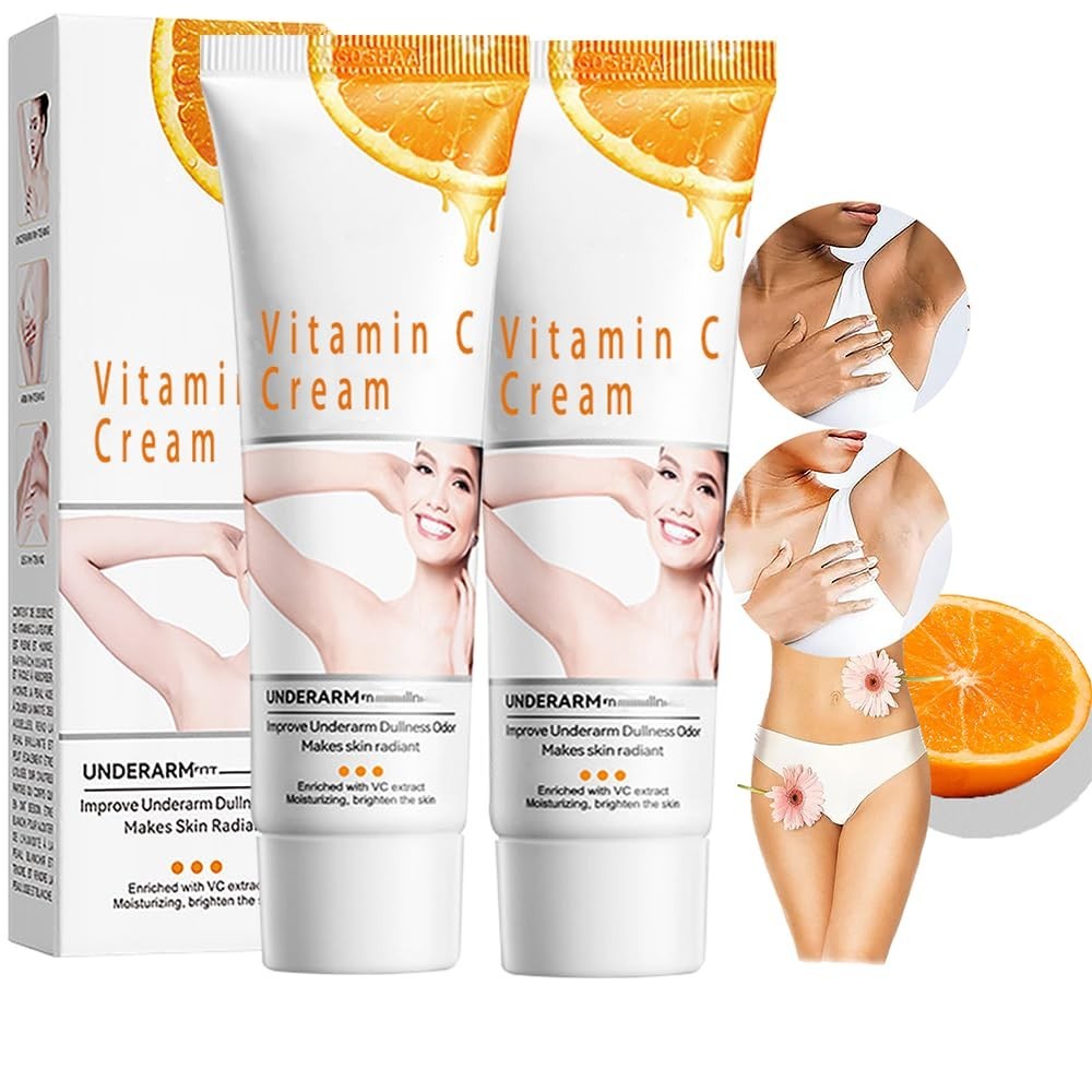 Aclarar Axilas y Partes Íntimas, Crema Blanqueadora para Piel 50g – 2 Botellas