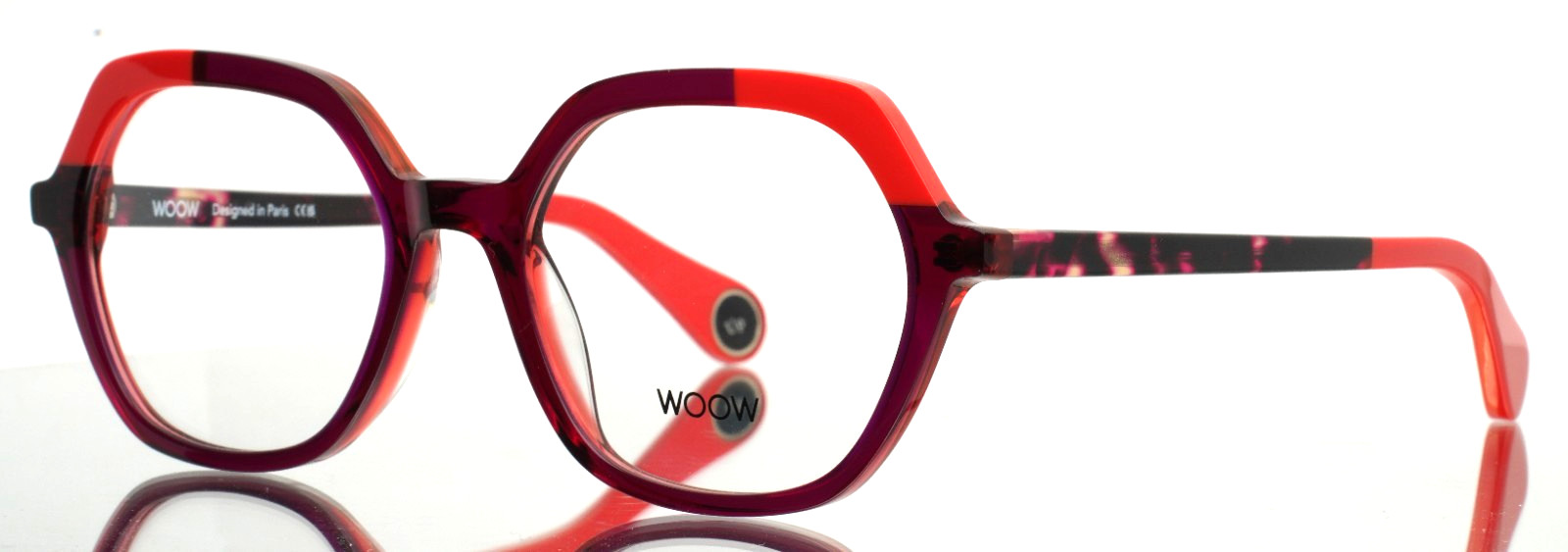 WOOW Show Up 2 2218 Bicolor Red and Pink Womens Eyeglasses 52-19-140 ‘AS-IS’