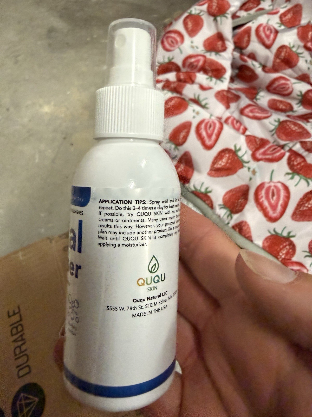 QuQu Skin Hypochlorous Acid Facial Cleanser Spray HOCl Toner Mist 3.38oz