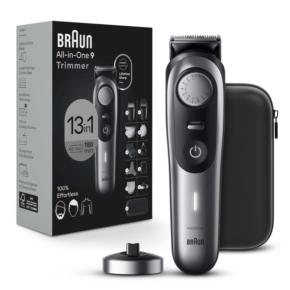 Braun All-in-One Men’s Shaving Kit Series 9 9440 13-in-1 Beard Face Nose Ear