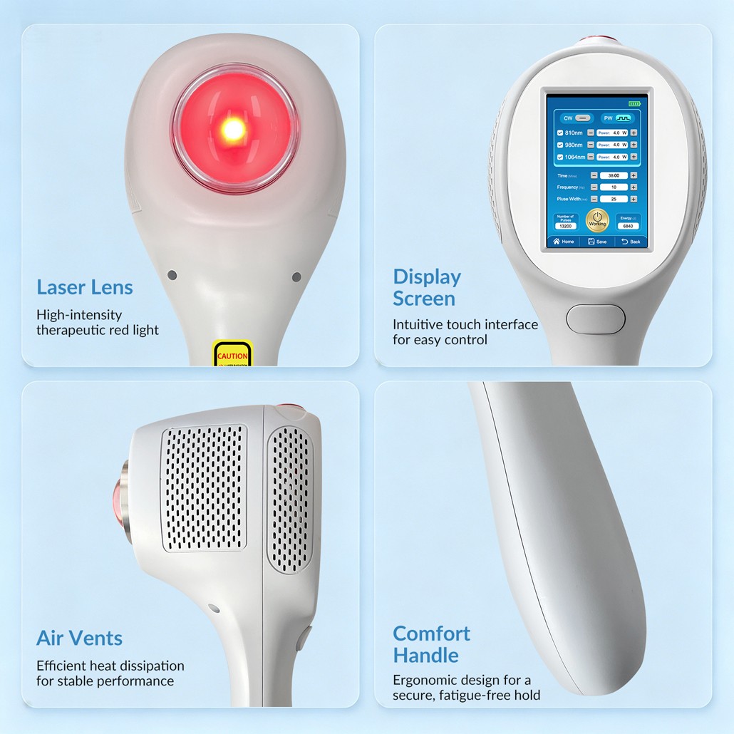12W Low Lovel Cold Laser Therapy Device NIR Red Light Treatment for Pain Relief
