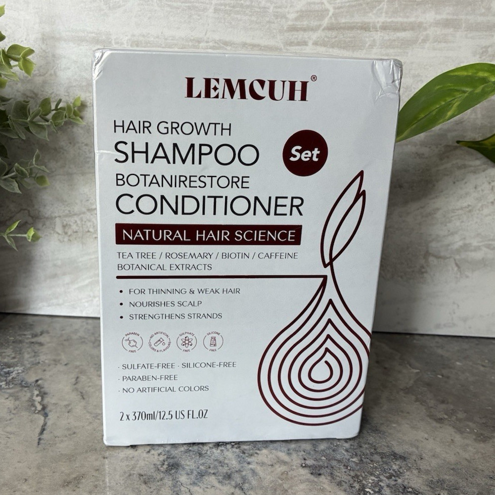 LEMCUH Natural Hair Science Onion & Biotin Shampoo + Conditioner Set 2×12.5oz