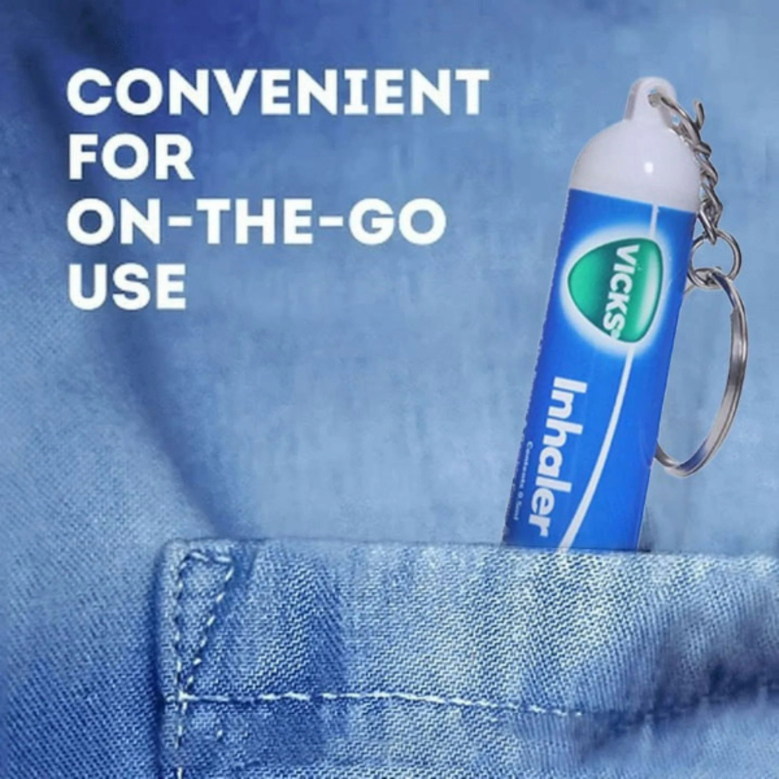 Vicks Inhaler Sinus Nasal Congestion Cold Allergy Block Nose Relief 0.5ml 4-Pck