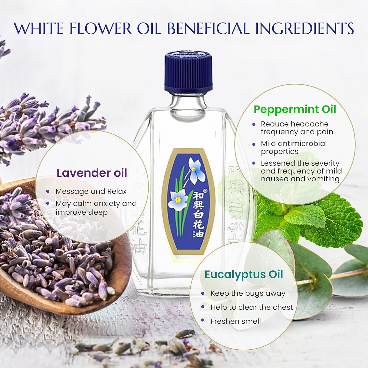 White Flower External Analgesic Balm Oil Pain Relief -20ml/ 0.676fl Oz-Exp:2029