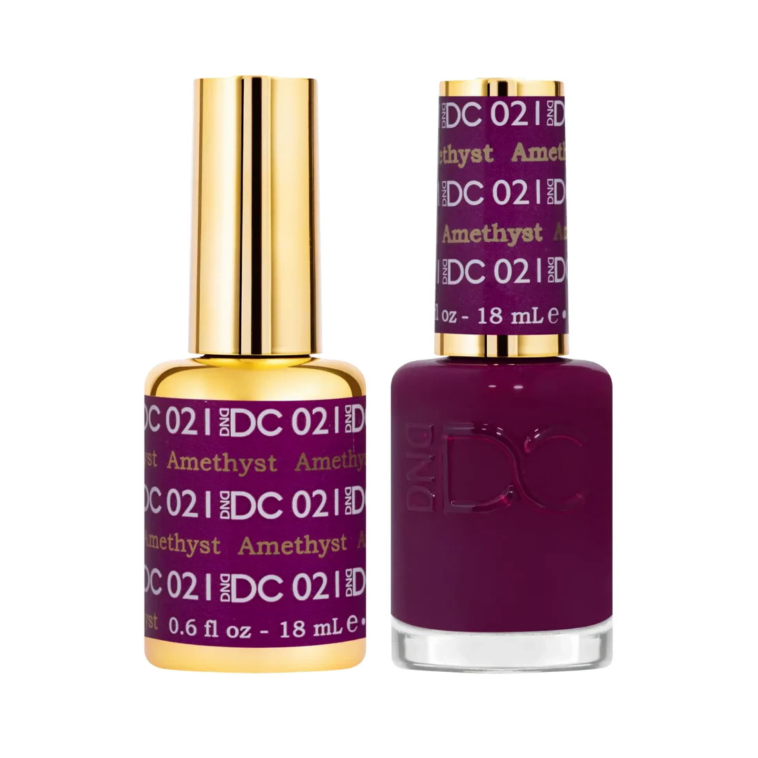 DND DC Gel Polish & Nail Polish Set – Amethyst #021 0.6 oz each