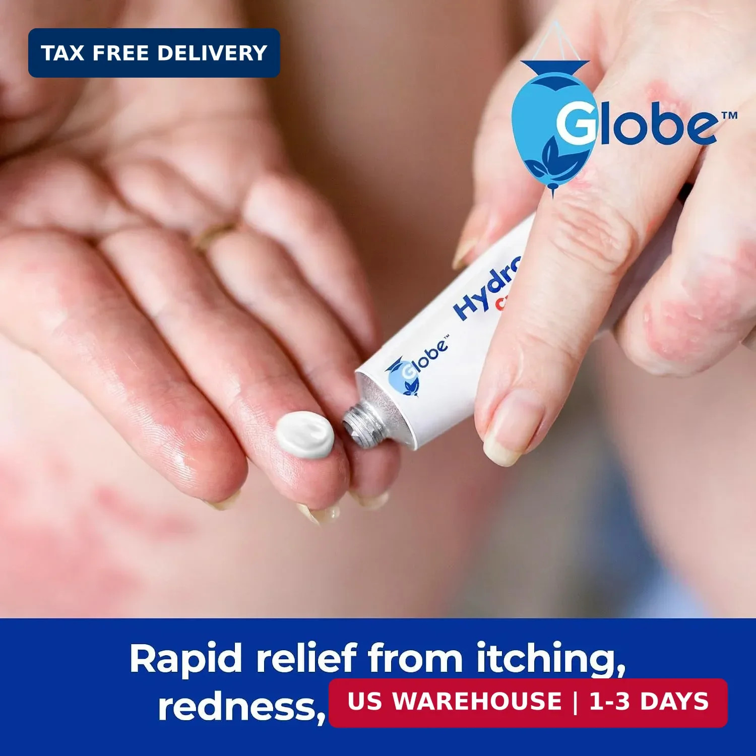 Globe (4 Pack) Hydrocortisone Maximum Strength Anti-Itch Cream 1% w/Aloe, Intens