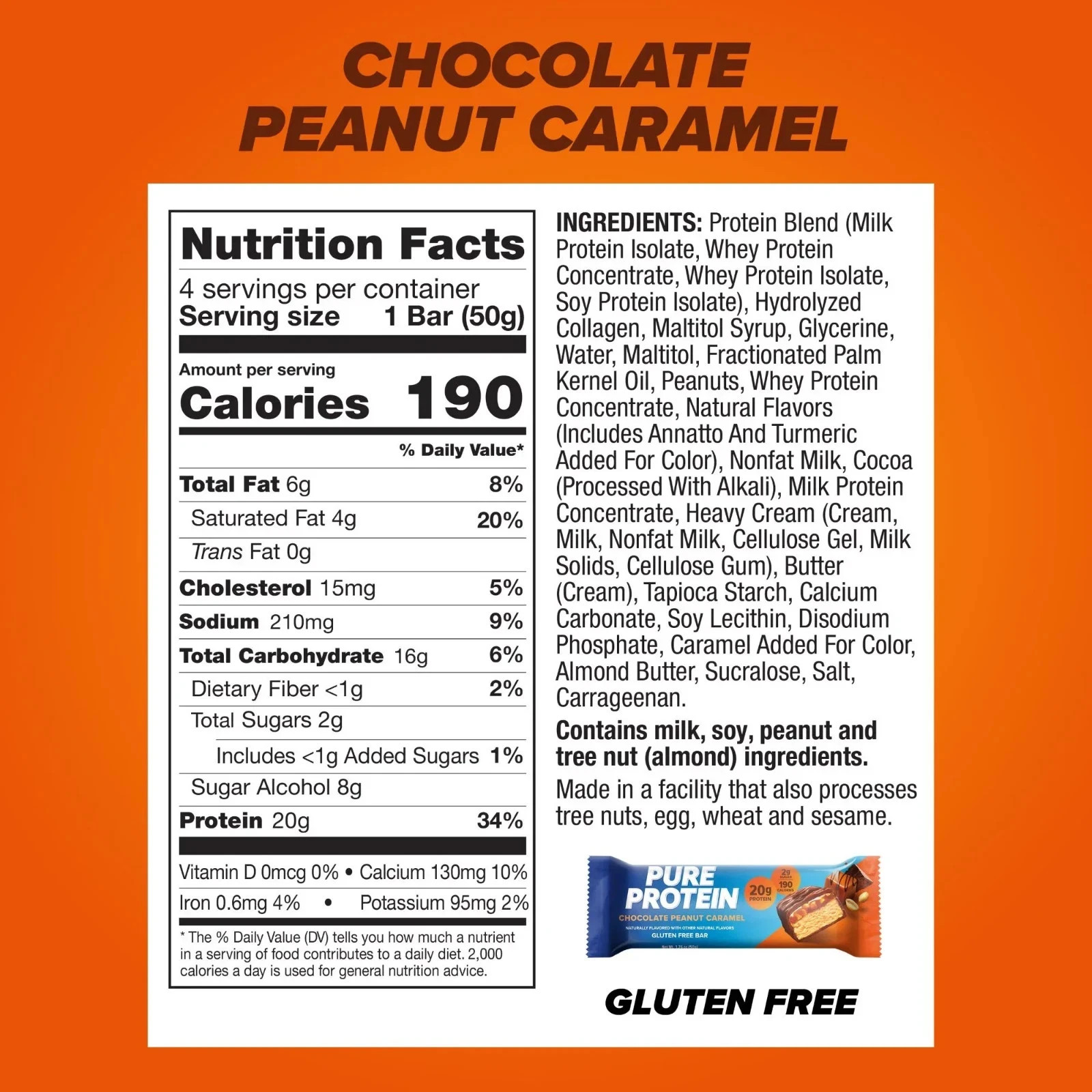 Pure Protein Pure Protein Bars, High Protein, Chocolate Peanut Caramel, 12 Count