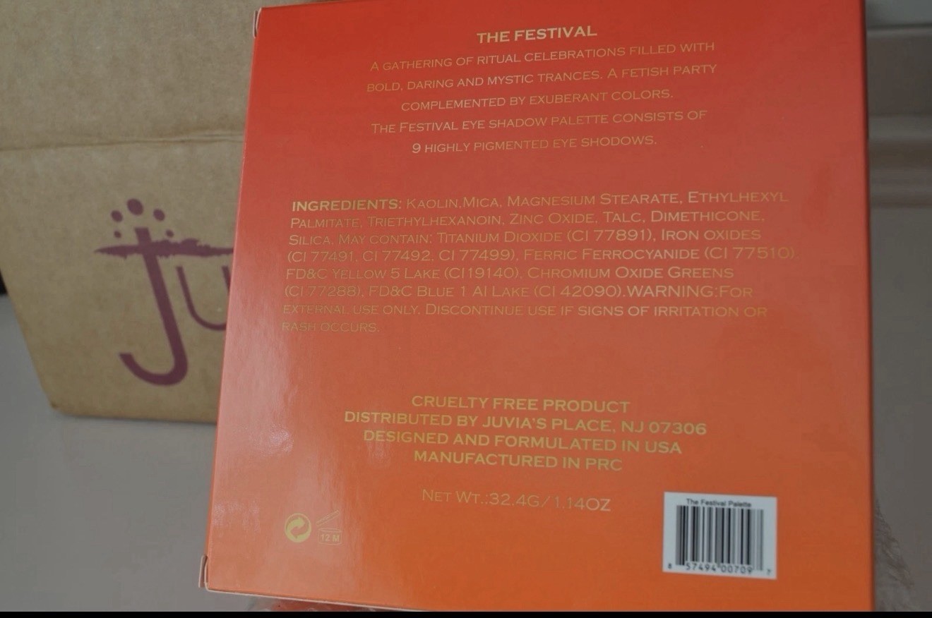 Juvia’s Place The Festival Eyeshadow Palette Pressed Powder Shimmer 1.14oz