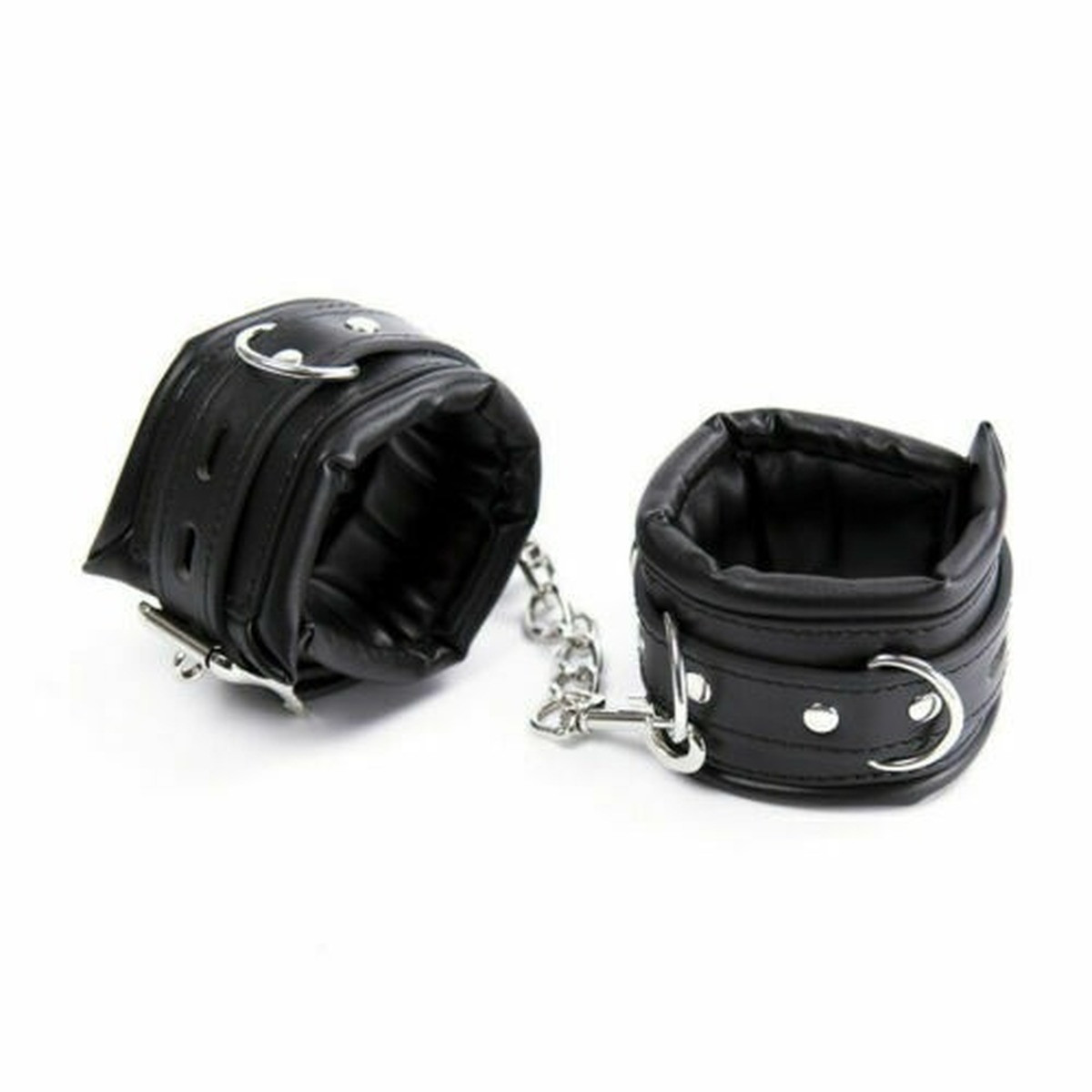 Soft Padded PU Leather Collar Wrist HandCuffs Ankle Set Restraint Bondage BDSM