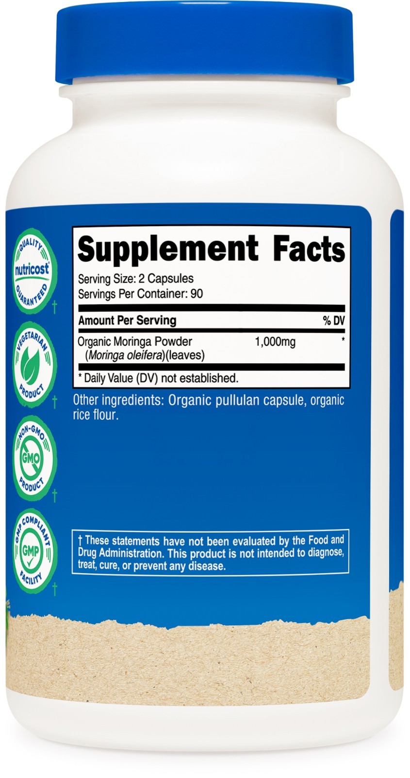Nutricost Moringa Capsules 500mg, 180 Capsules (90 Servings)