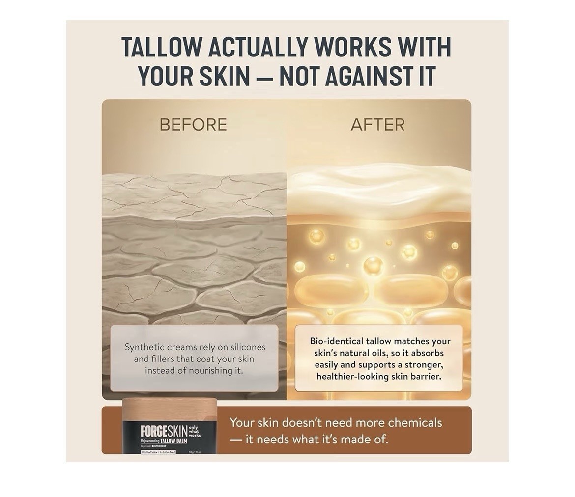 Forge Skin® Wrinkle Defense Beef Tallow Balm for Men [TALLOW-BASED] Moisturizer