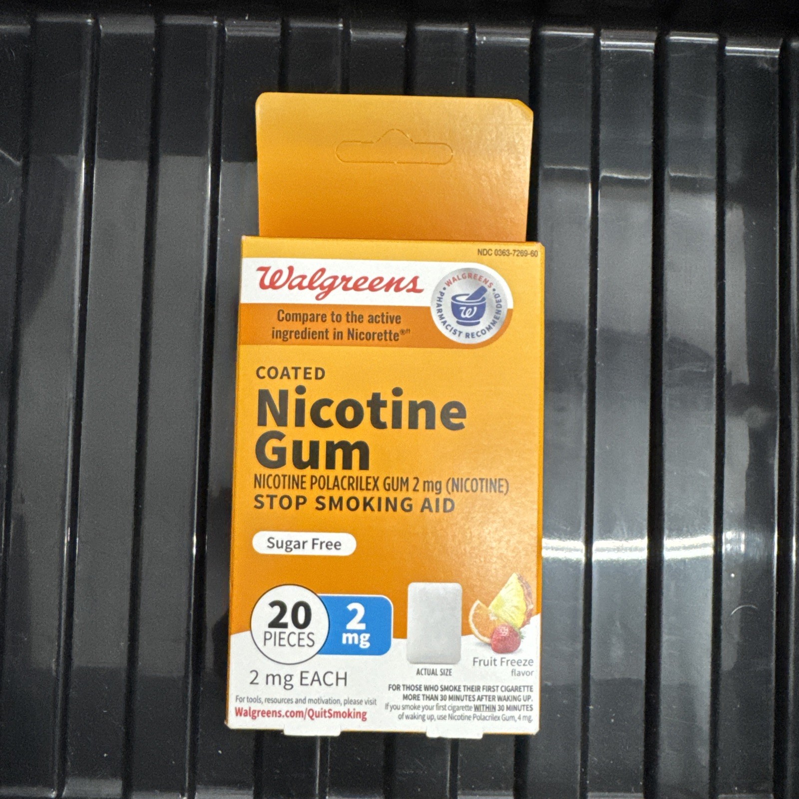 Nicotine Gum 2mg, Fruit Freeze, 20 Pieces