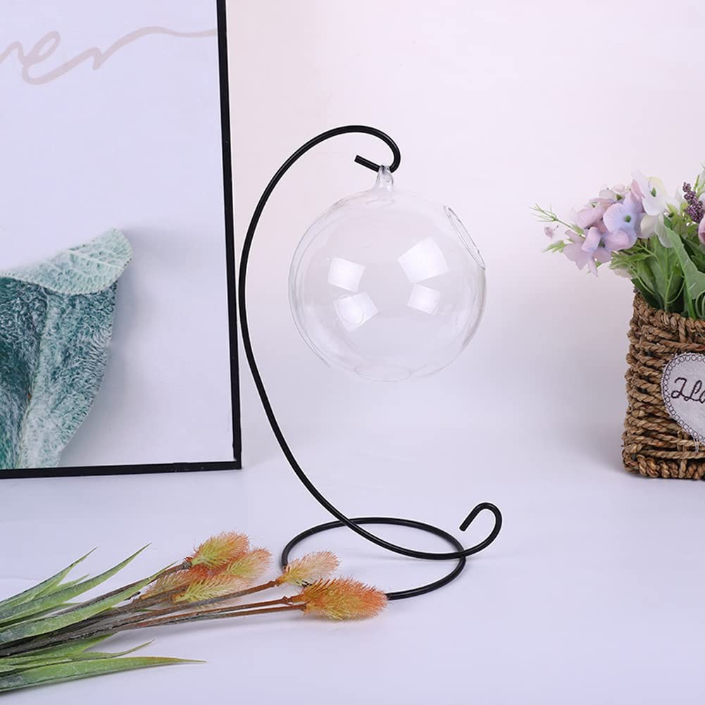 2 Pcs Ornament Display Stand Black Iron Ornament Hanging Holder Rack for Glas…