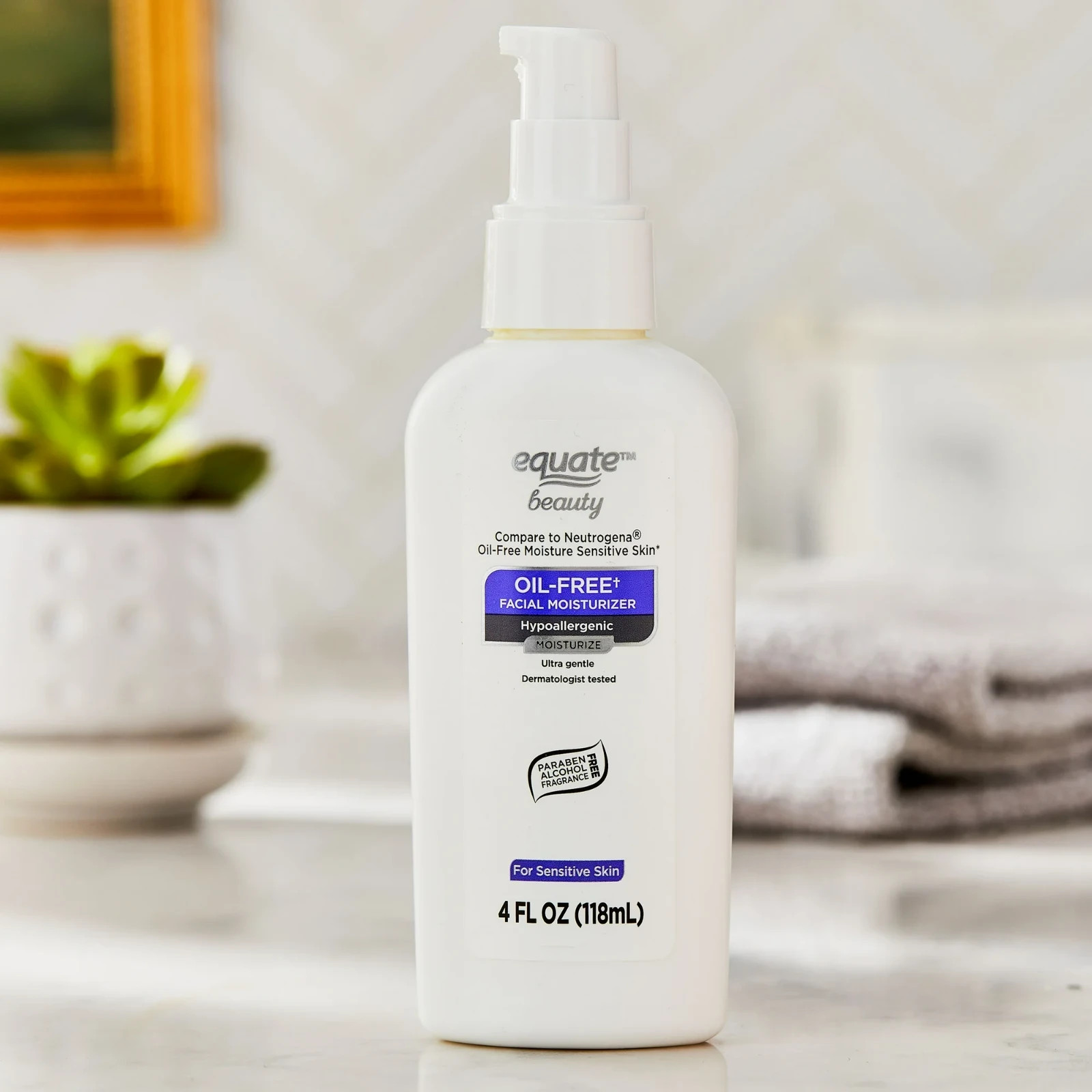 (4 pack)Equate Beauty Oil-Free Facial Moisturizer, 4 fl oz..+
