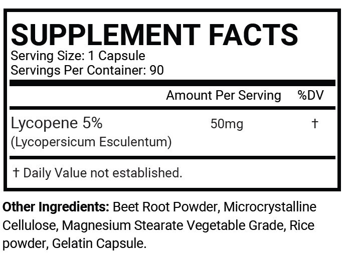 1 Bottle Lycopene 50mg Prostate Support Health Supplement