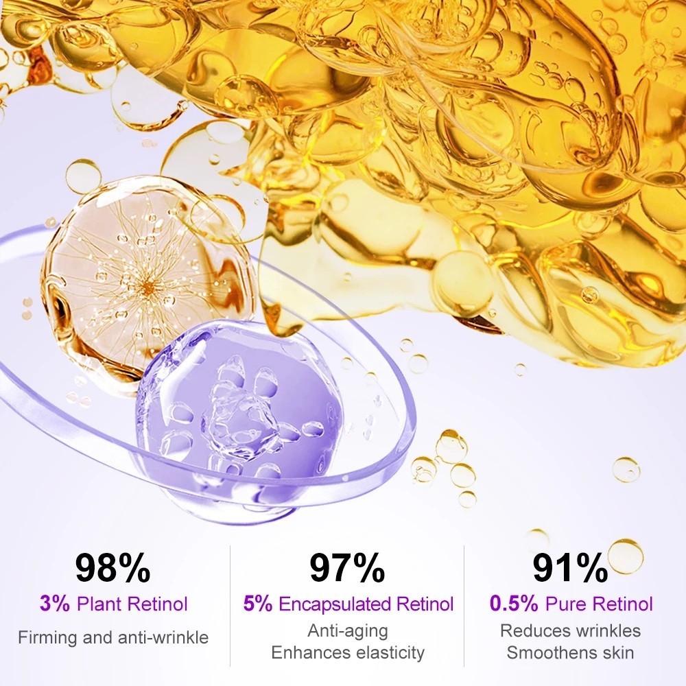 Retinol Serum Facial Wrinkle Anti-Aging Collagen Hyaluronic Skin Smoothing Tight