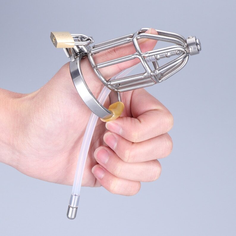 Stainless Steel Chastity Cage 6cm Length 3.2cm Inner Diameter Lockable Male