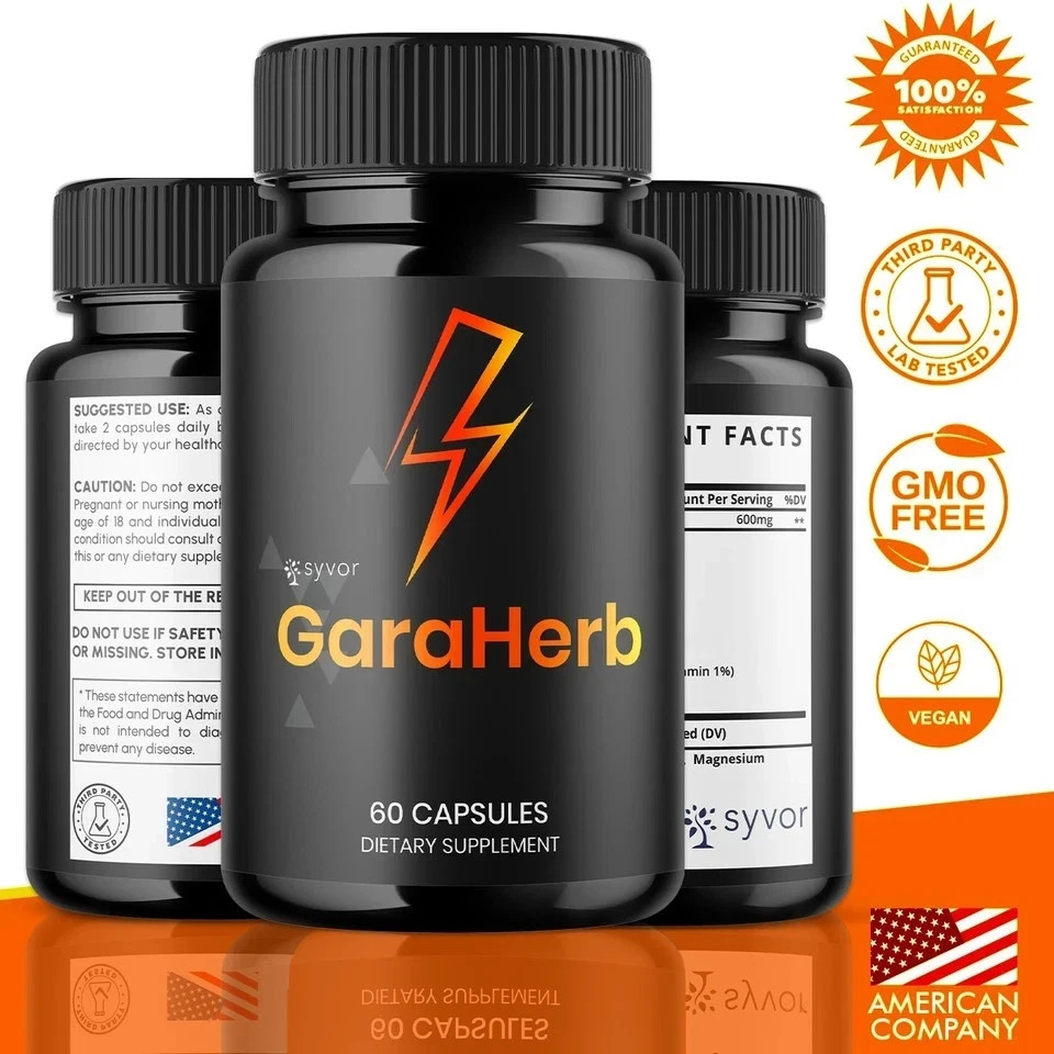 GaraHerb Advanced Energy & Fitness Support Capsules 60 Caps FS | Pack of 1