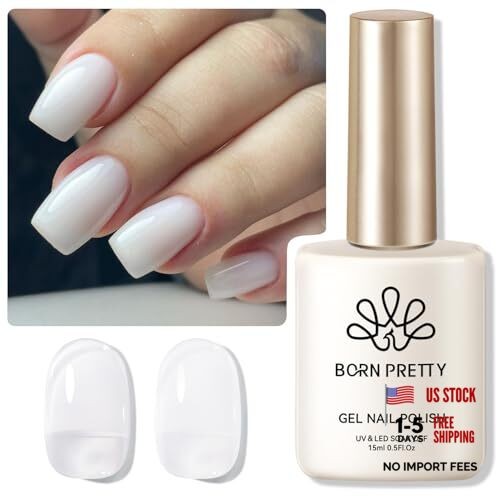 Milky White Gel Nail Polish Jelly White Sheer Translucent Neutral milky white