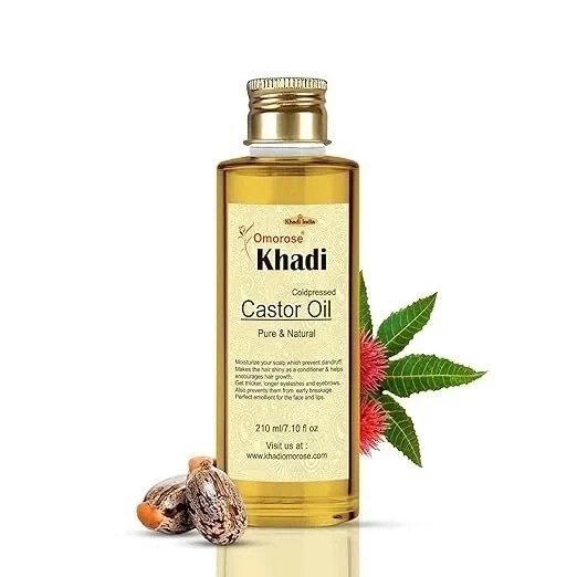 Khadi Omorose Castor Oil 210 ml • Cold-Pressed & Hexane-Free • Pure Natural Oil