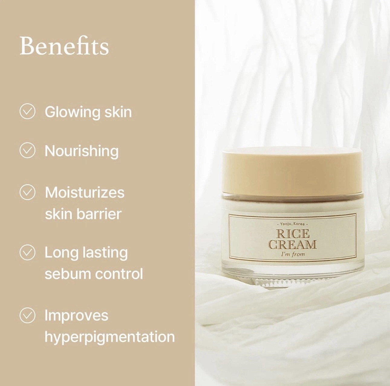 I’m From Rice Cream, 50g -Ceramide, Glowing Look, Improves Moisture Skin Barrier