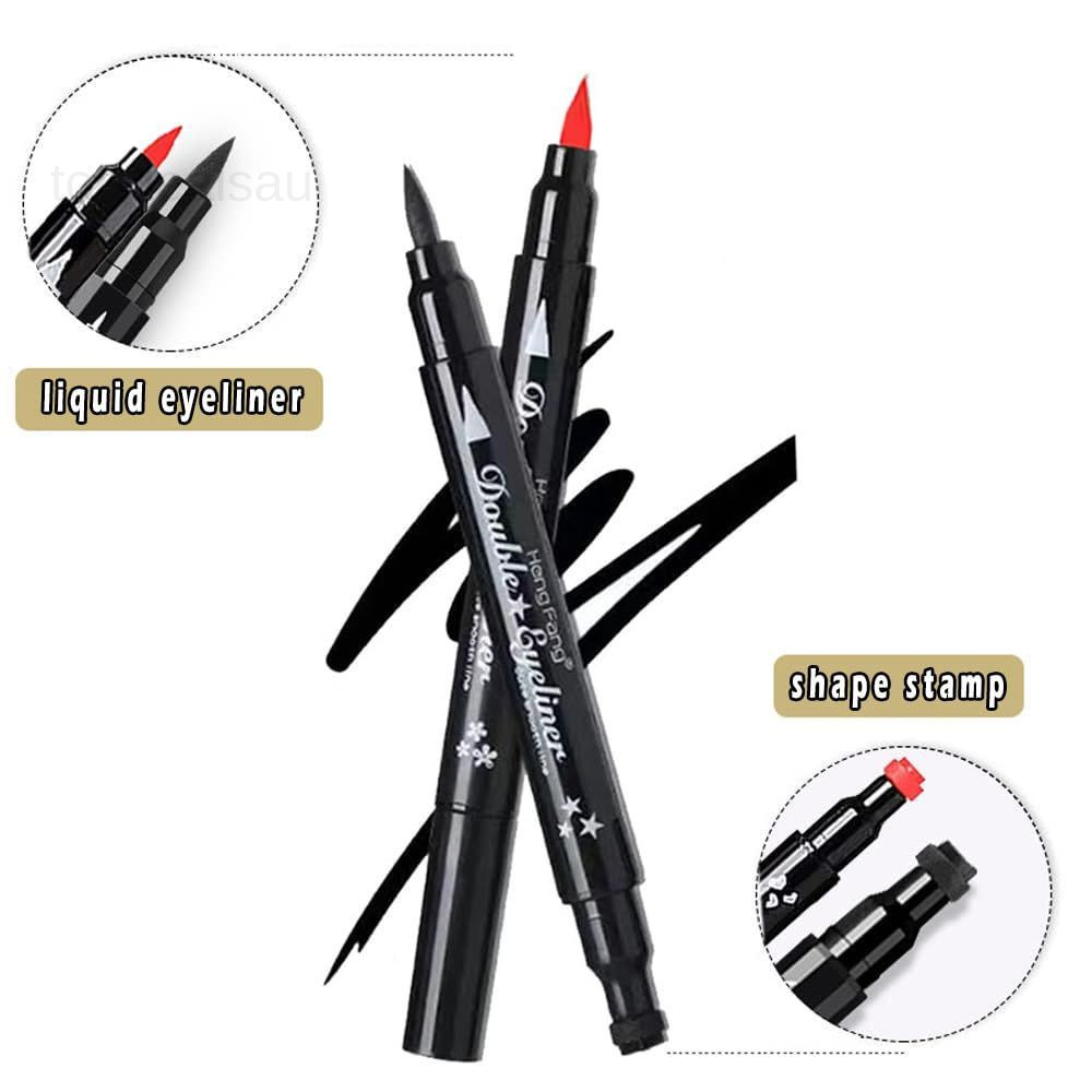 Face Stamp & Eyeliner Set, 4 PCs Red & 4 Count (Pack of 1), red and black