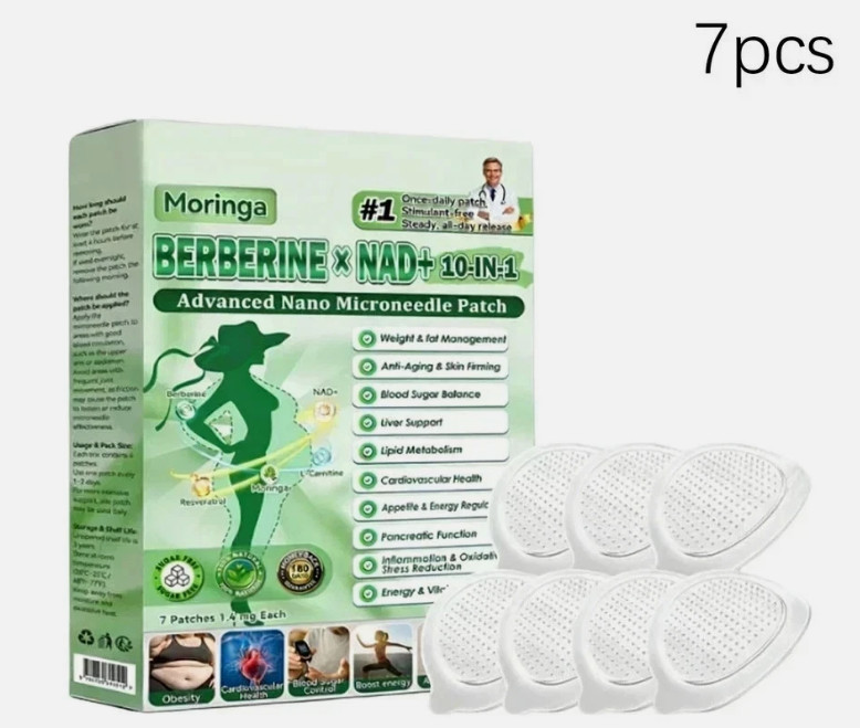 Moringa Berberine 10-in-1 Advanced Nano Microneedle Patch (7pcs/box)