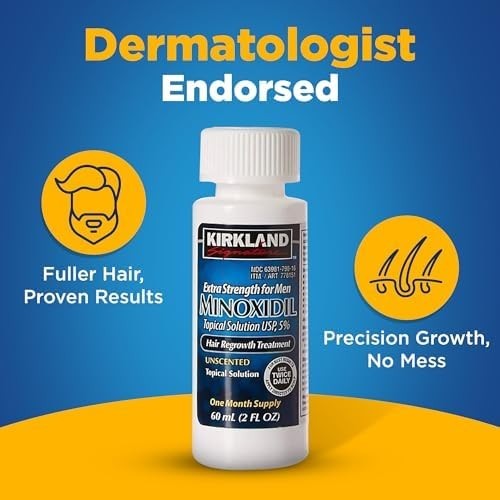 Signature 5% Minoxidil for Men – 2 Ounce Hair Regrowth Solution, 1 Supply