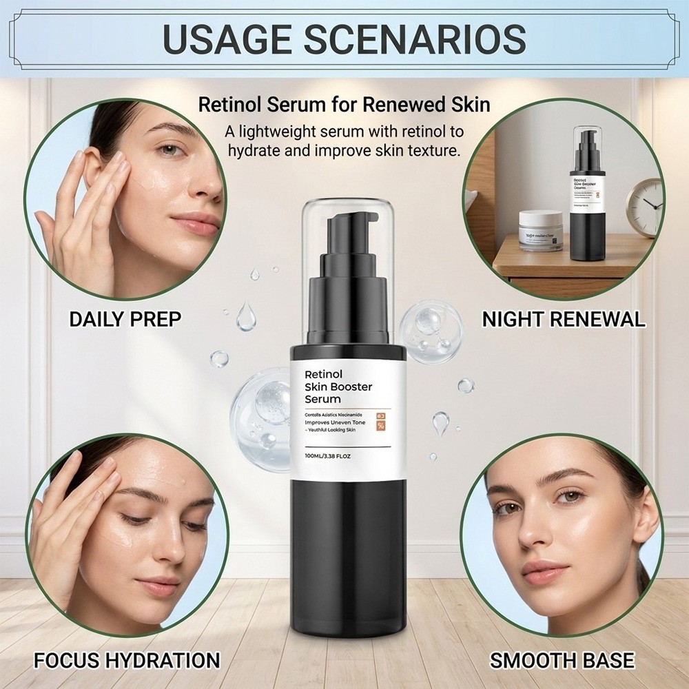 Retinal Skin Booster Serum, Beginner Friendly, Non Irritating, Retinol for Face