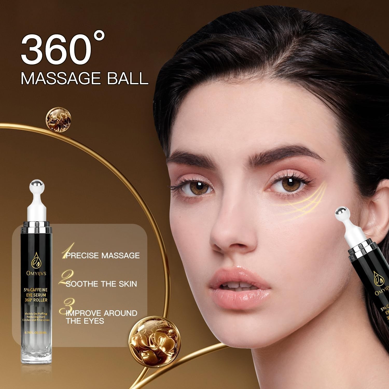 Caffeine Eye Cream, under Eye Cream for Dark Circles and Puffiness, Eye Serum An