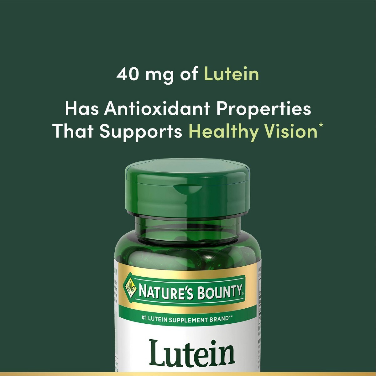 Nature’s Bounty Lutein 40mg Dietary Supplement Softgels – 30ct