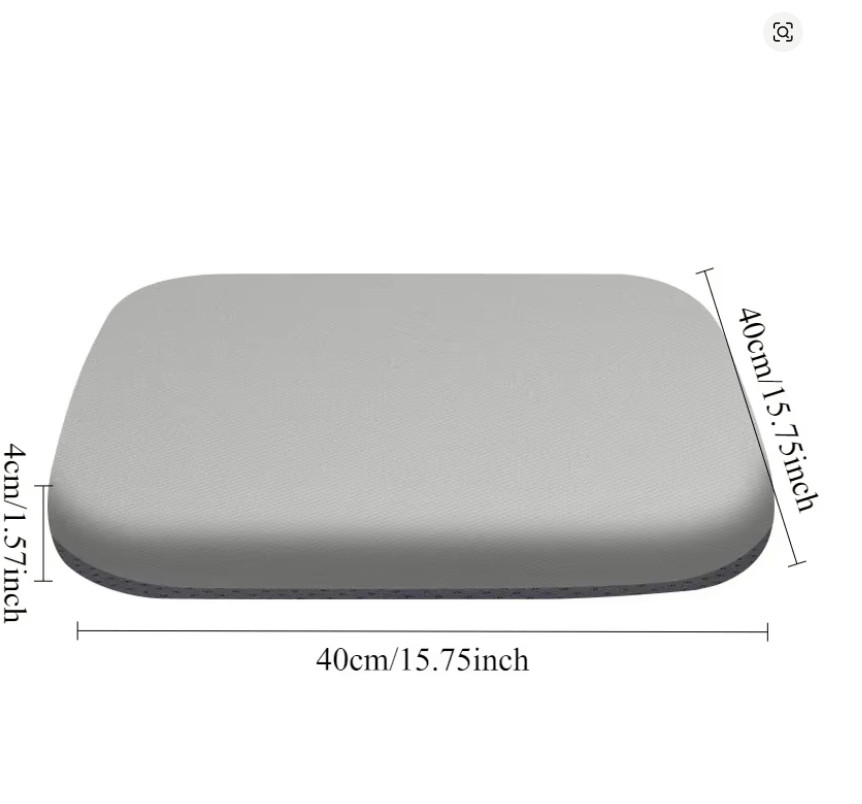 1.6in Thick Foam Seat Cushion Ultra Soft Office Chair Pad Car Back Pain Gray