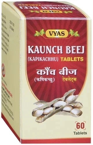 Vyas Kaunch Beej Tablets (60tab) Herbal Velvet Bean Enhances reproductive health