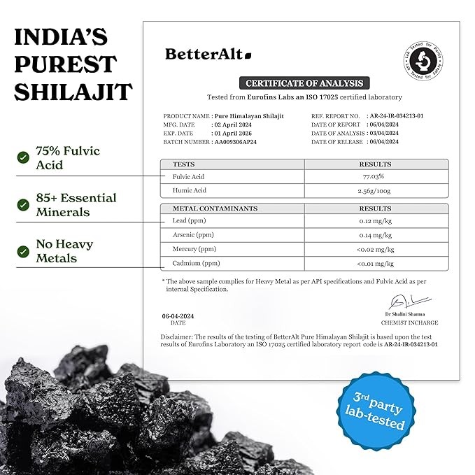 BetterAlt Ultimate Power Up Combo |Shilajit 60 Gummies+ Shilajit Honey 30 Sticks