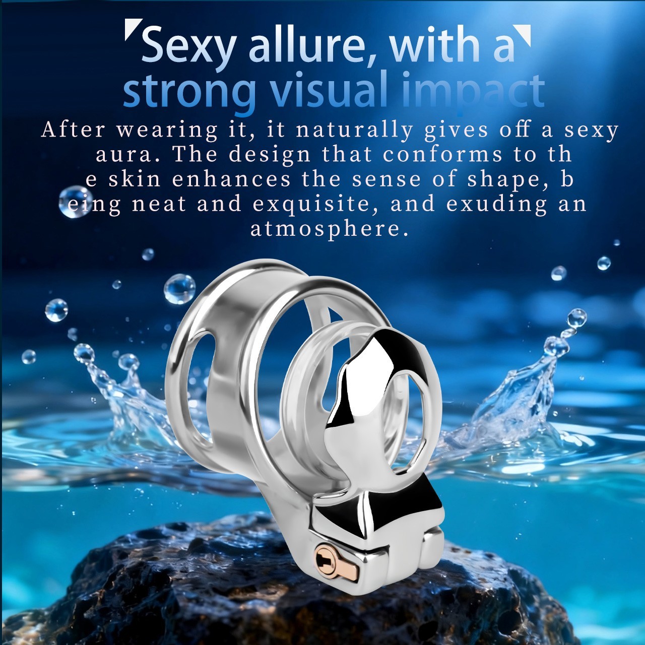 New Stainless Steel Male Chastity Device Realistic Cage Men Metal Locking Belt