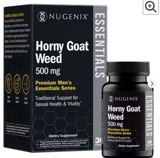 2 – PACK Nugenix Horny Goat Weed 500 mg – 30 Capsules EXP 03/2027