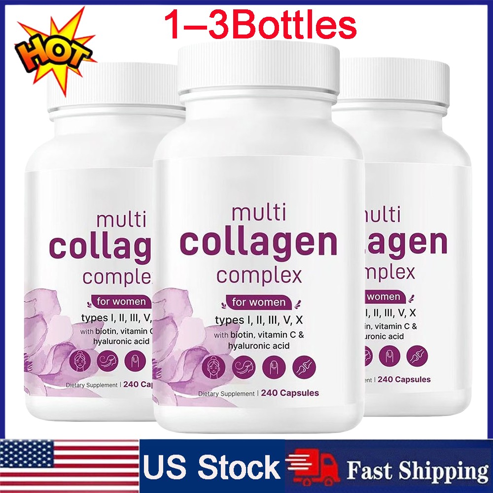Multi Collagen 8 in 1 Complex for Women ~ 240 Capsules ~ Type I, II, III, V, X