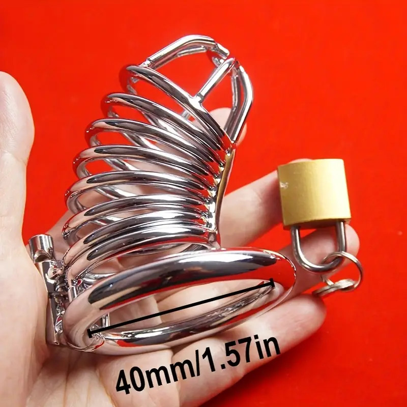 Metal Stainless Steel Chastity Cage Device for Male Lockable Restraint Rings Men