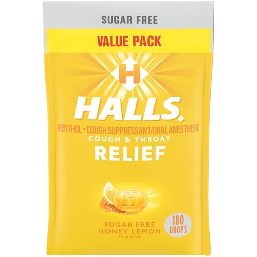 HALLS Relief Honey Lemon Sugar Free Cough Assorted Flavor Names , Sizes