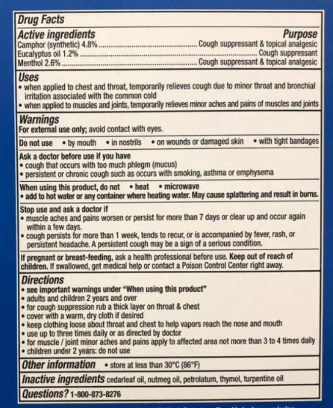 Vicks VapoRub Ointment Tin 12g (4 pack) Topical Cough Suppressant w/Towelette