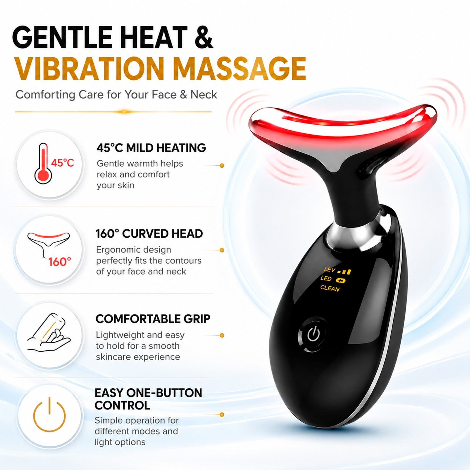Neck Face Lifting Massager Skin Tighten Device LED Anti Wrinkle Double Chin US