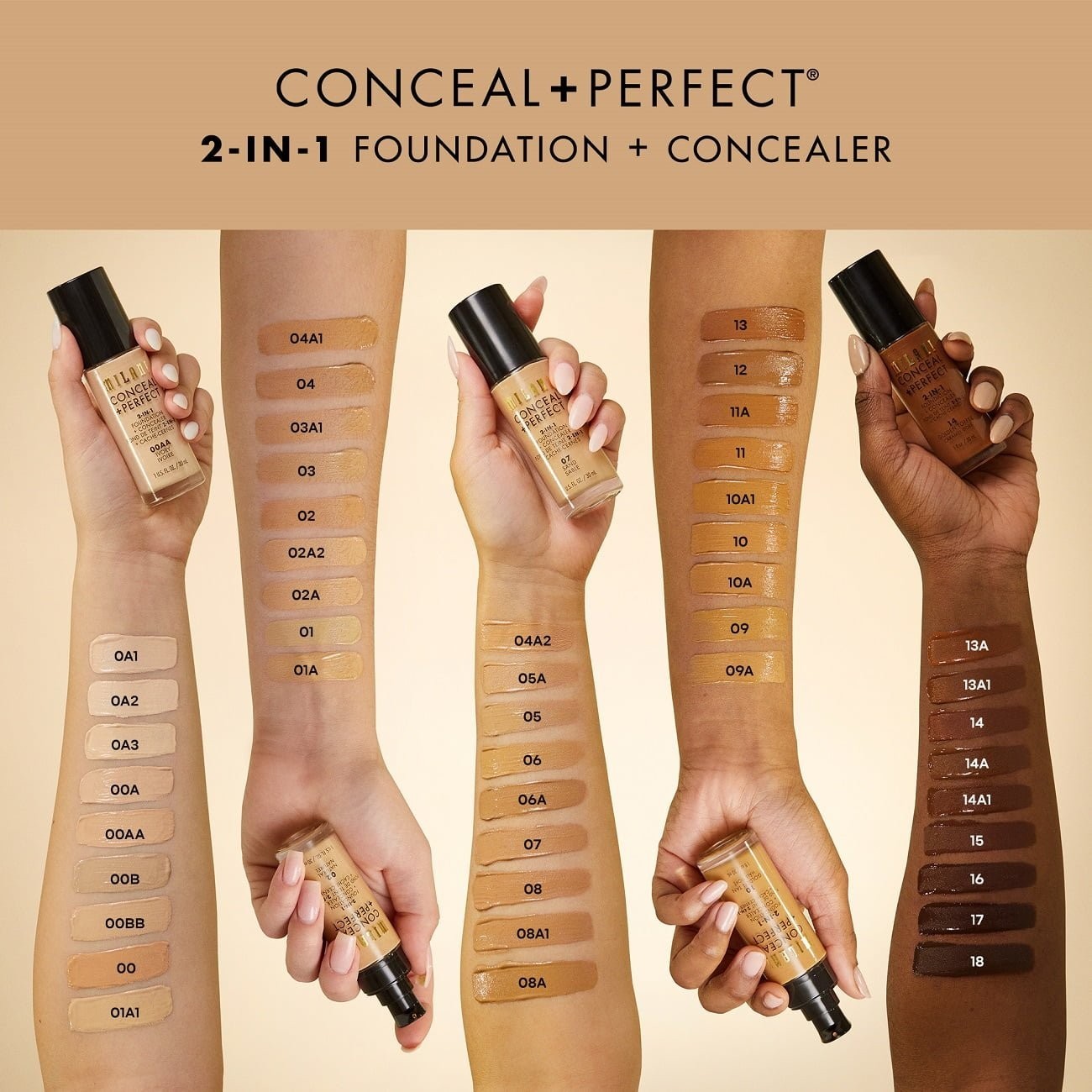 Milani Conceal + Perfect 2-in-1 Foundation Concealer Warm Beige 0.47 oz