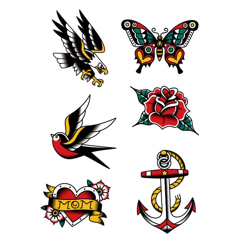 Anchor Skull Swallow Temporary Tattoo Sticker Waterproof Adult Men Women Hand Ar