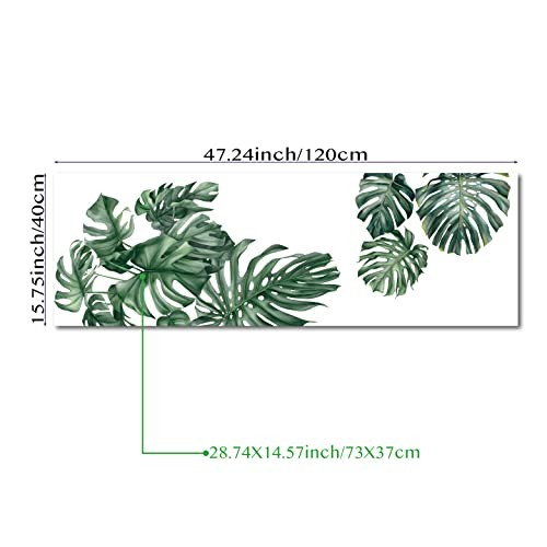 Watercolor Floral Window Sticker, Static Cling Window Palm Tropical Leaves