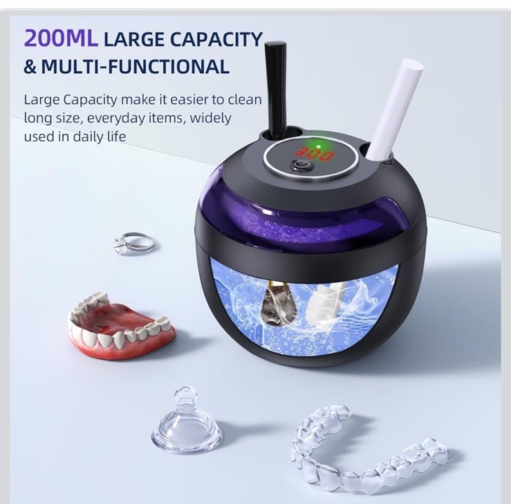 ECOBASIC ULTRASONIC RETAINER CLEANER MACHINE DENTURES MOUTH GUARDS