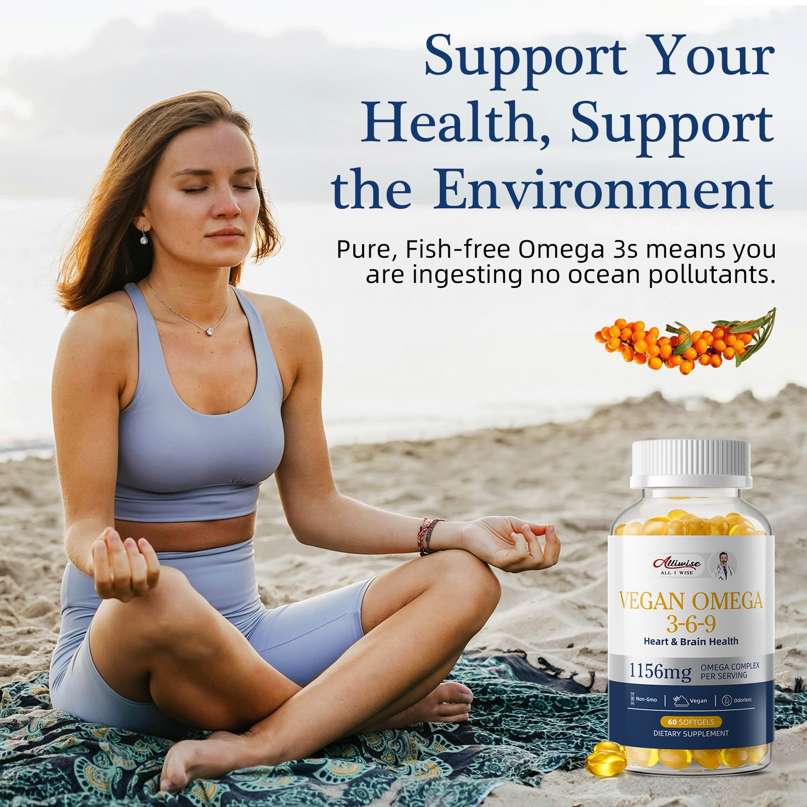 Vegan Omega 3-6-9 2-Pack – 240 Softgels, Plant-Based, Highest Potency, Odorless