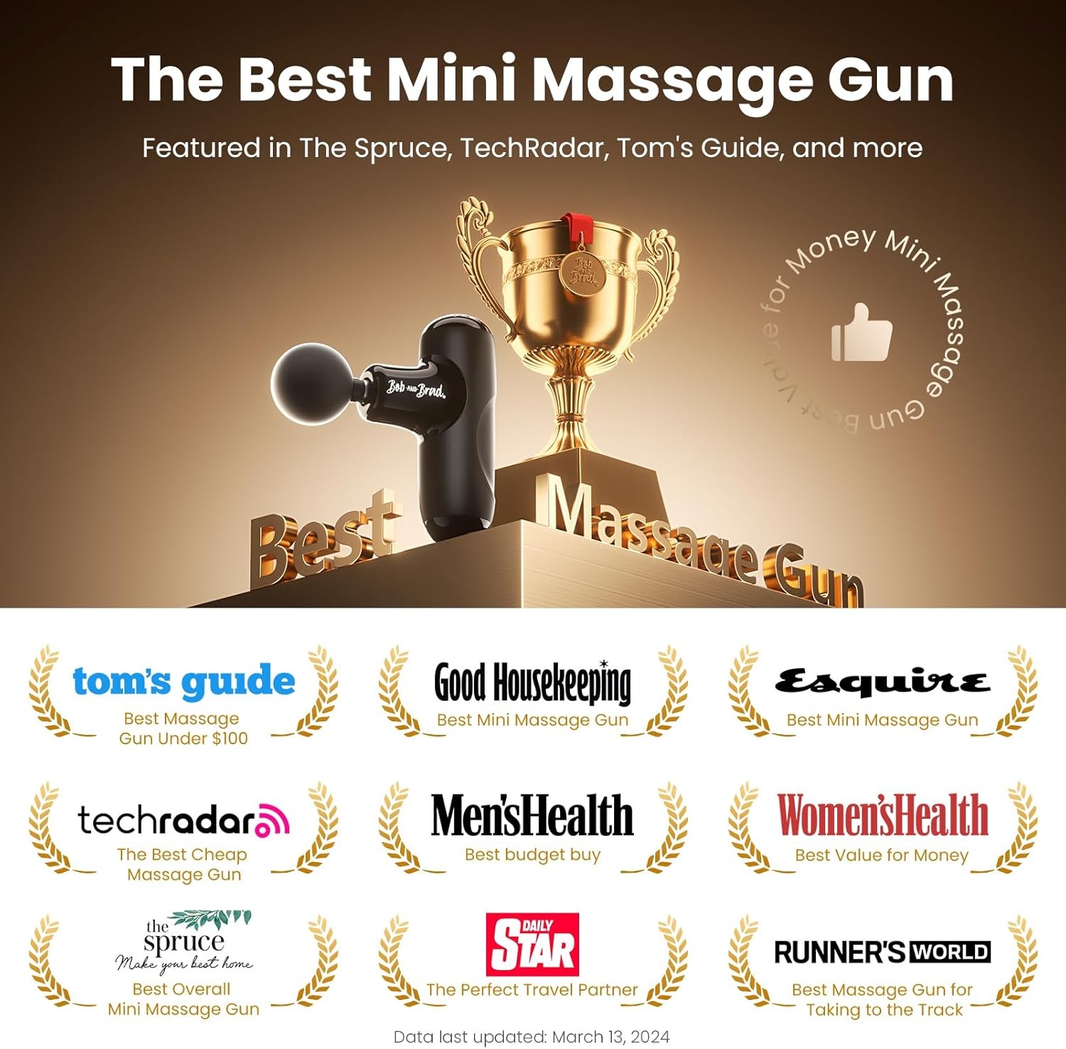 Bob and Brad Q2 Mini Massage Gun Muscle Massage Gun Deep Tissue For Pain Relief