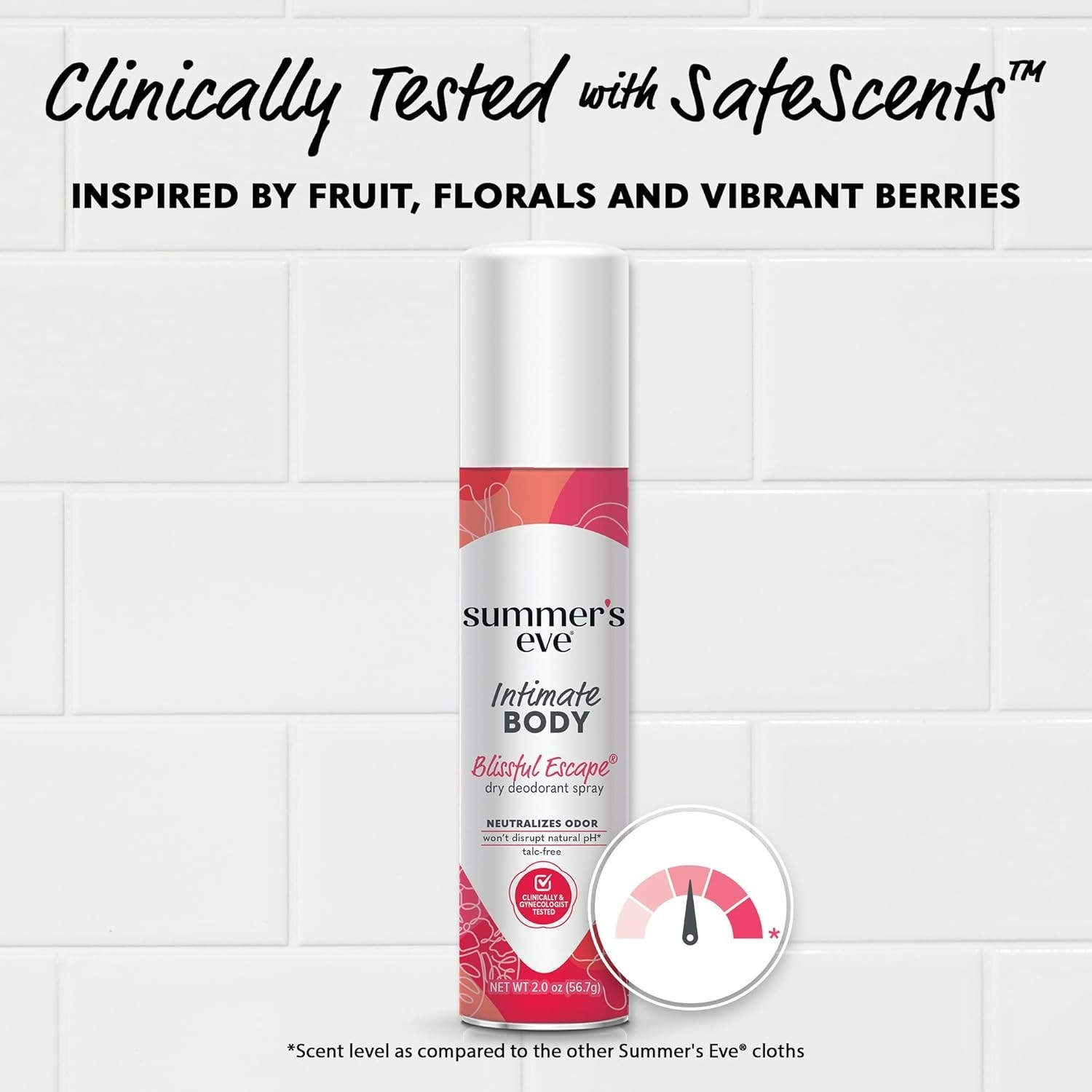Refreshing Women’s Feminine Spray – Blissful Escape, 2 oz, Hypoallergenic