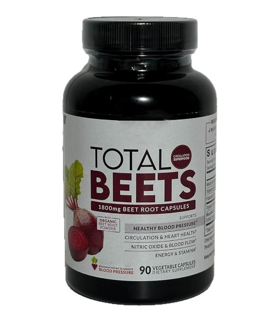 Supplement for Healthy Blood Pressure 90 Capsules 1800mg Beet Root TOTAL-BEETS
